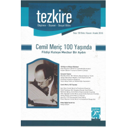 Tezkire Dergisi Sayı: 58 Ekim- Kasım - Aralık 2016|CEMİL MERİÇ 100 YAŞINDA