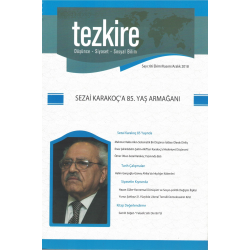 Tezkire Dergisi Sayı: 66 Ekim- Kasım - Aralık  2019 |SEZAİ KARAKOÇ’A 85. YAŞ ARMAĞANI